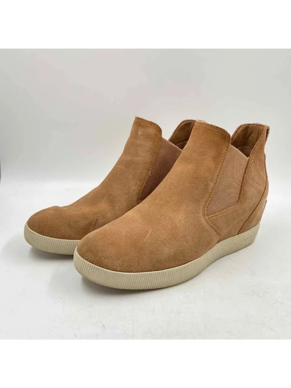 Sorel EVIE II Leather Camel Tan Women's Shoe Size 9.5 Solid Boots
